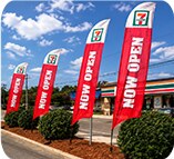 7-Eleven grand opening feather flags